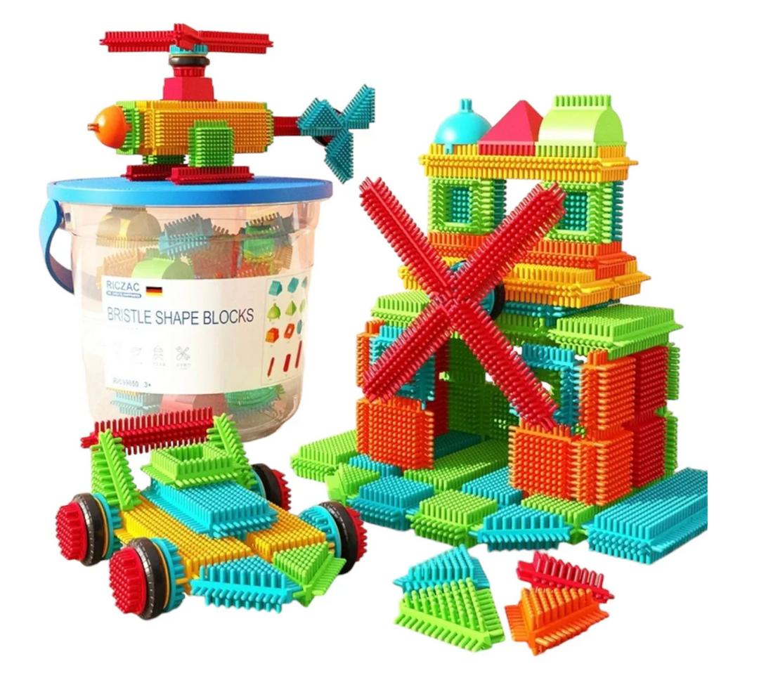 Germany's RICZAC Bristle Shape Blocks (150 building blocks with storage box) $600 (90% New)