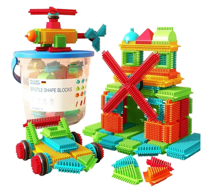 Germany's RICZAC Bristle Shape Blocks (150 building blocks with storage box) $600 (90% New)