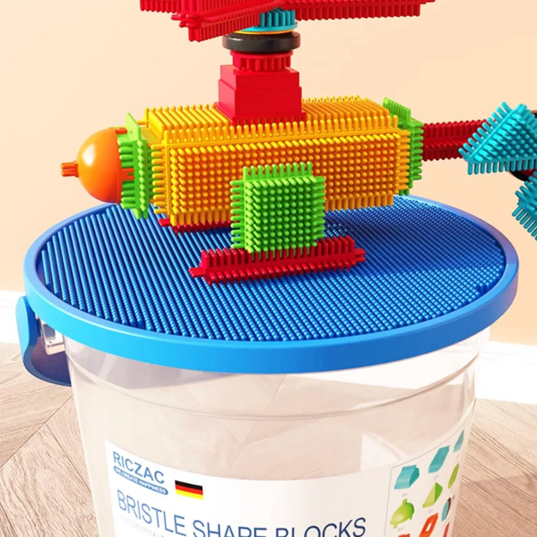 Germany's RICZAC Bristle Shape Blocks (150 building blocks with storage box) $600 (90% New)