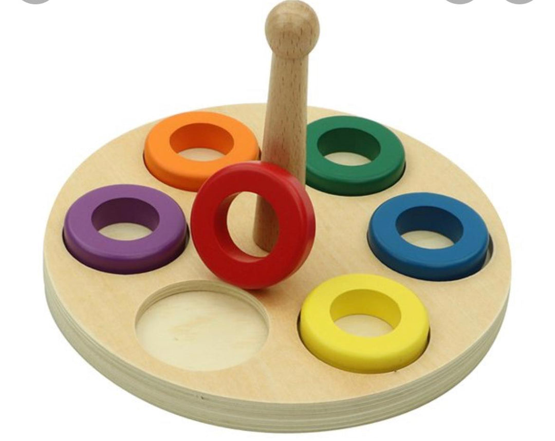 Montessori Rainbow Stacking Rings $100 (50% New)